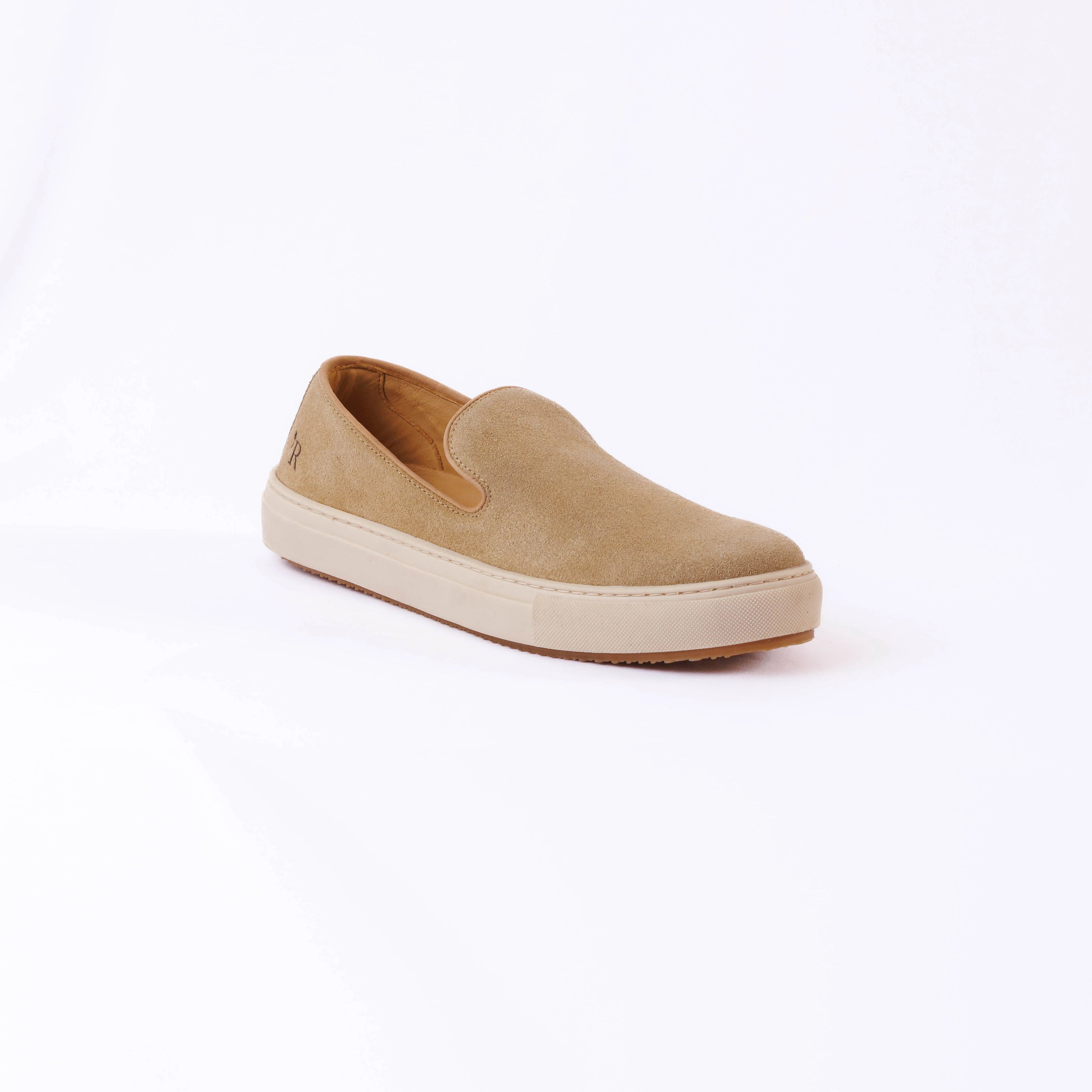 Sapato Masculino Slip On Camurça Milão Caqui