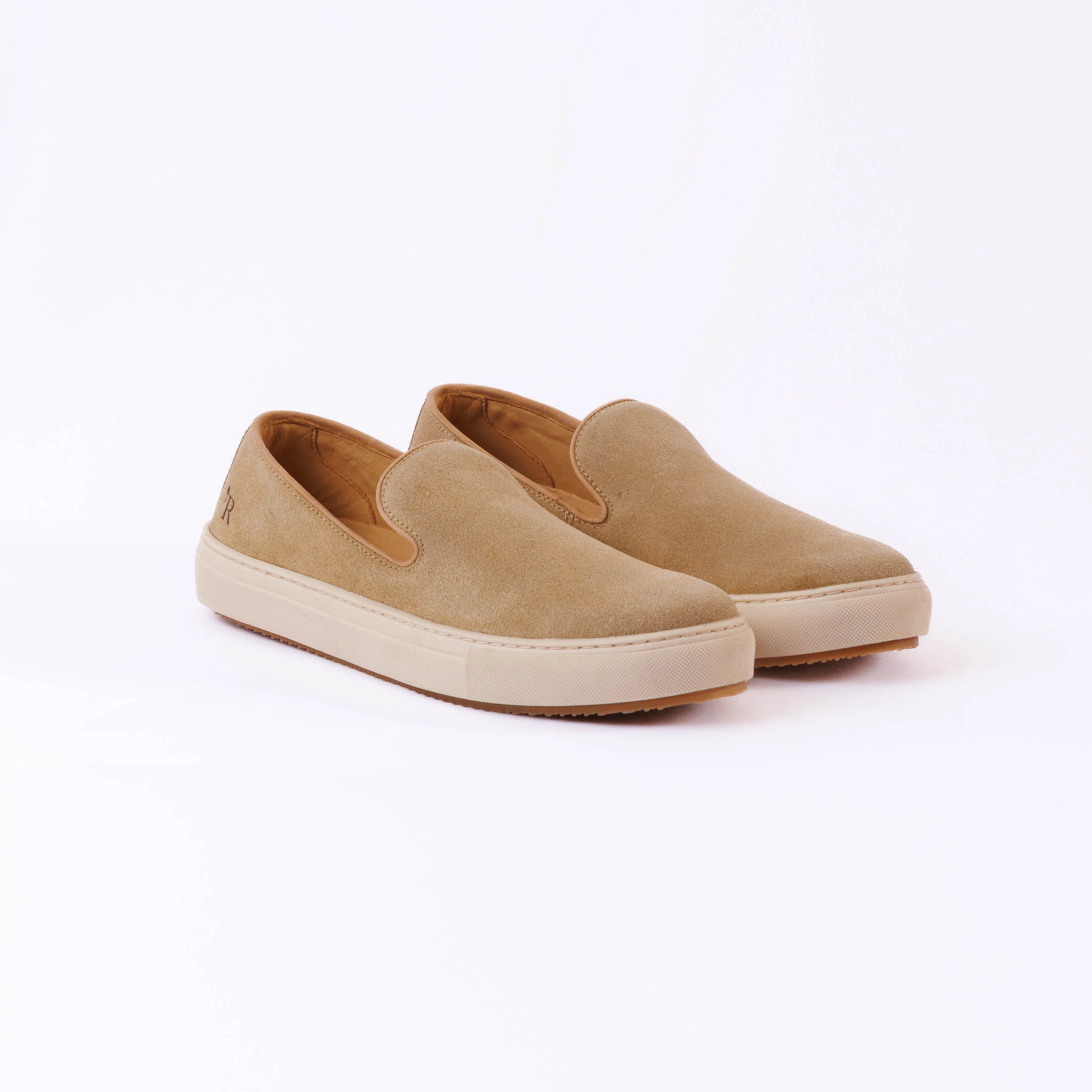 Sapato Masculino Slip On Camurça Milão Caqui
