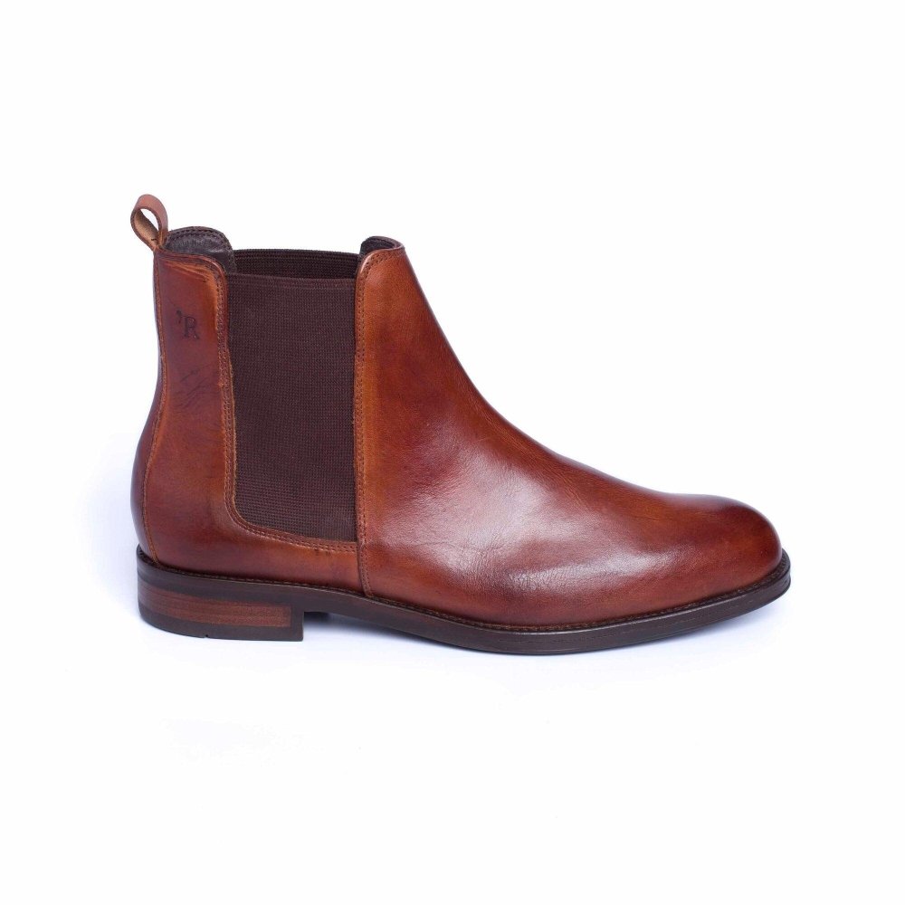 Bota Masculina Chelsea Couro Vitelo Beatles Whisky