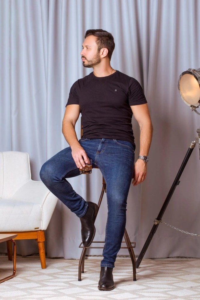 Bota Masculina Chelsea Couro Vitelo Salvatore Preto