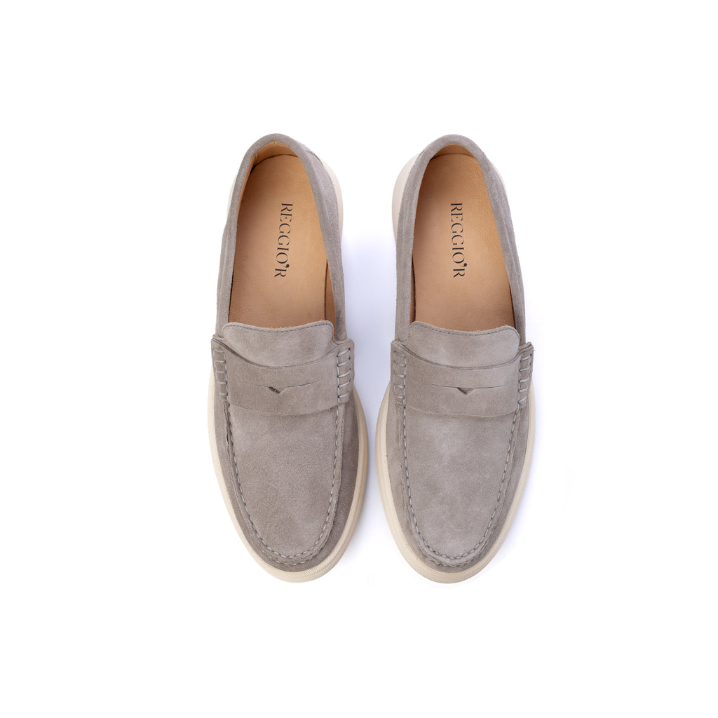 MOCASSIM MASCULINO CAMURÇA OLD MONEY VESUVIO CINZA