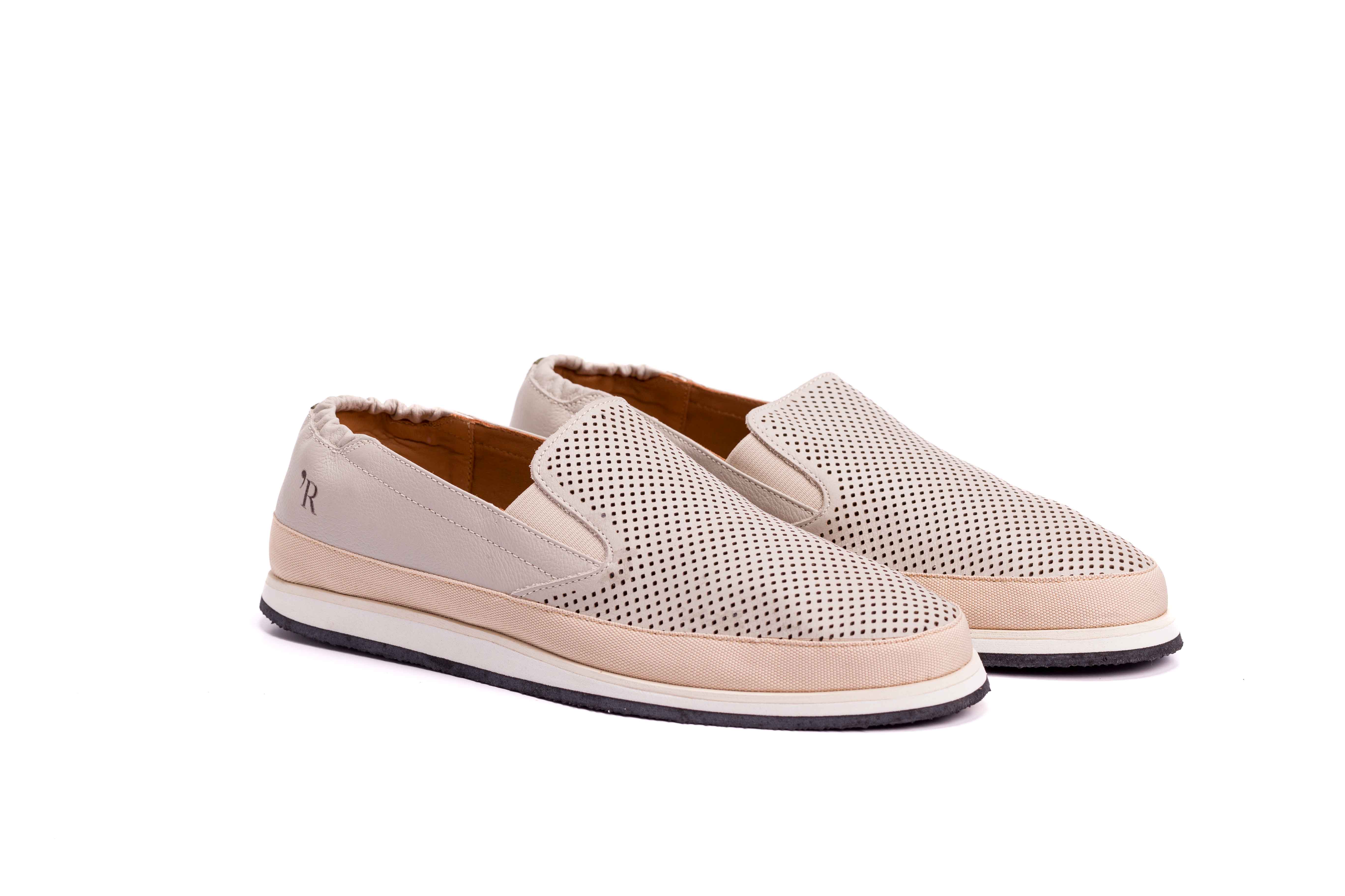 SAPATO MASCULINO ESPADRILHE RIVIERA HÉLIOS LASER OFF WHITE - Reggior