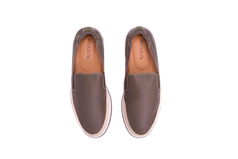 Sapato Masculino Espadrille Riviera Hélios Laser Oliva