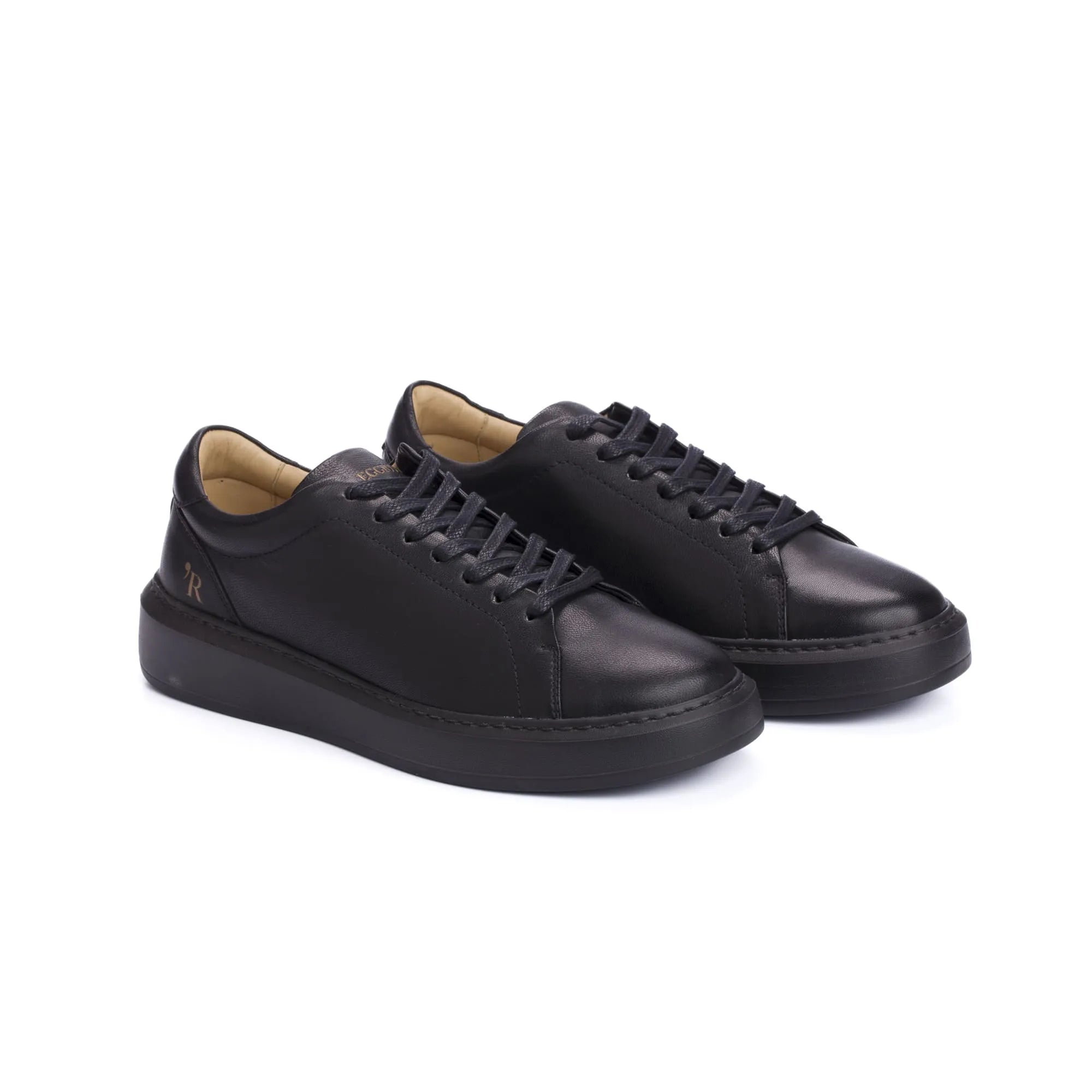 TÊNIS MASCULINO SNEAKERS ZEUS PRETO SOLADO PRETO - Reggior