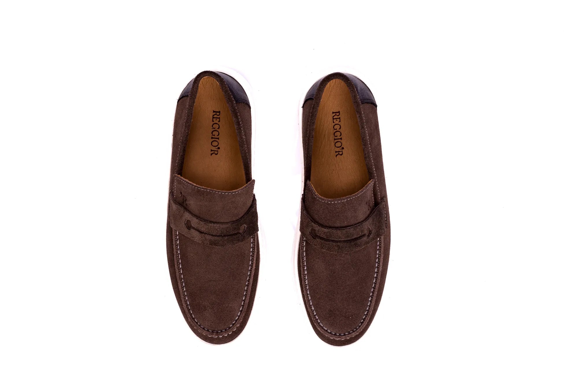 SAPATO MASCULINO SLIP ON CAMURÇA SANTORINE TABACO - Reggior