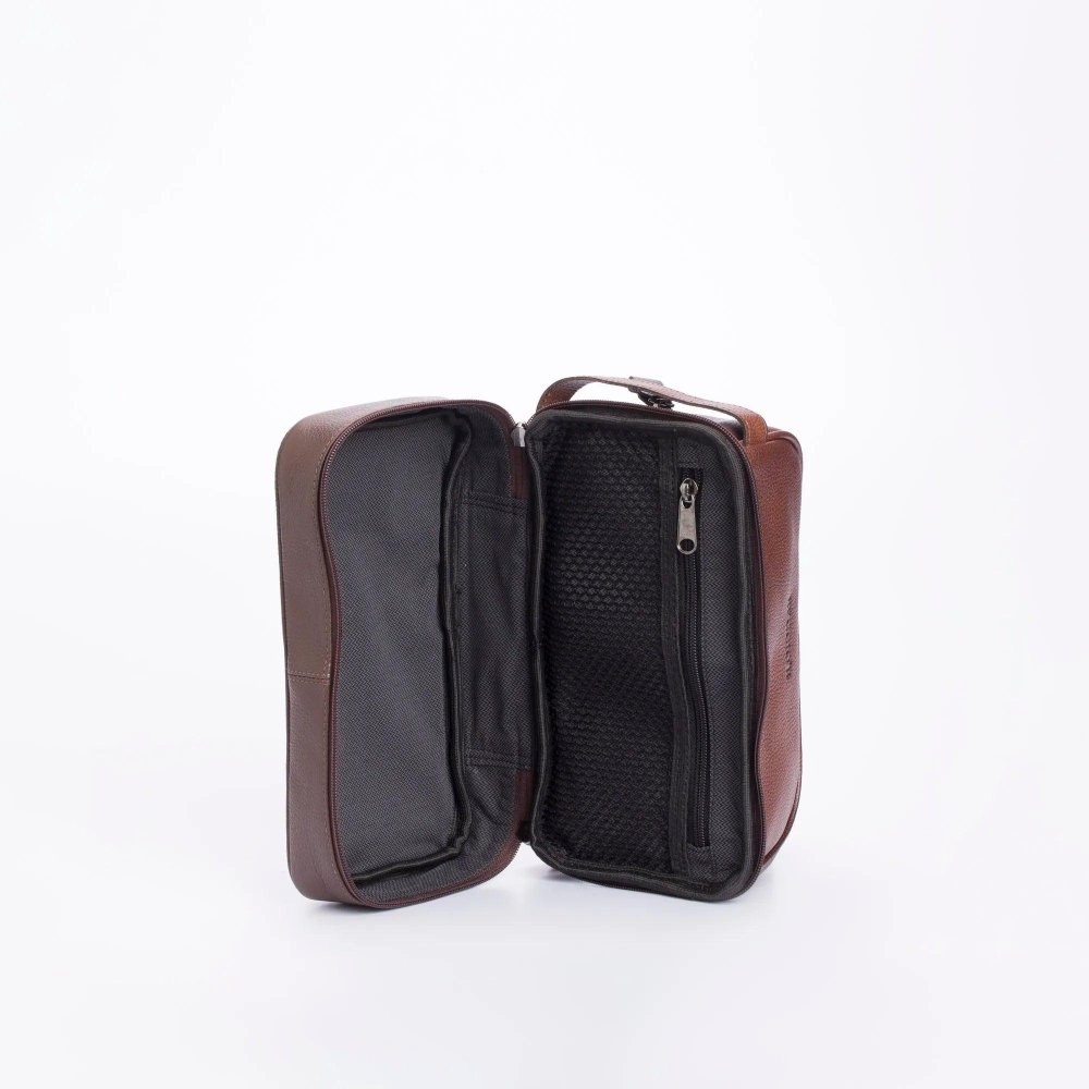 Necessaire Masculina 2 Compartimentos Conhaque