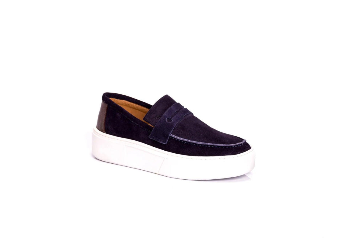 Sapato Masculino Slip On Camurça Santorine Azul