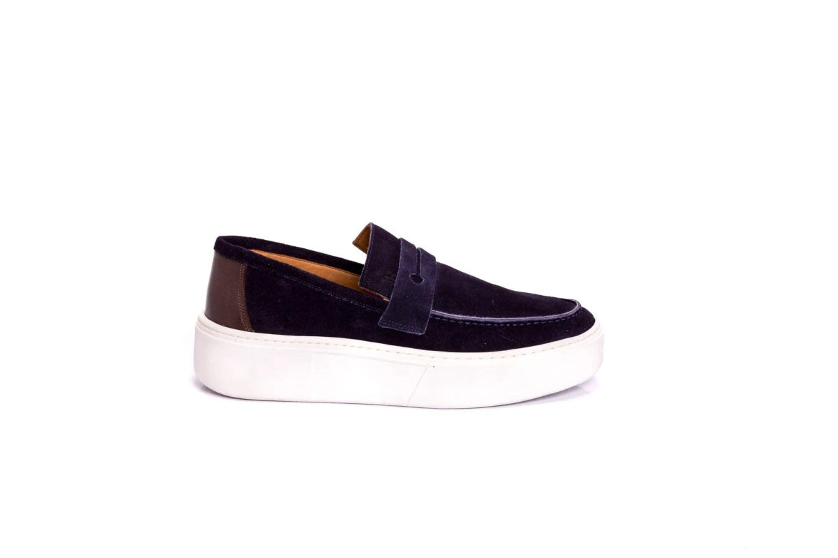 Sapato Masculino Slip On Camurça Santorine Azul